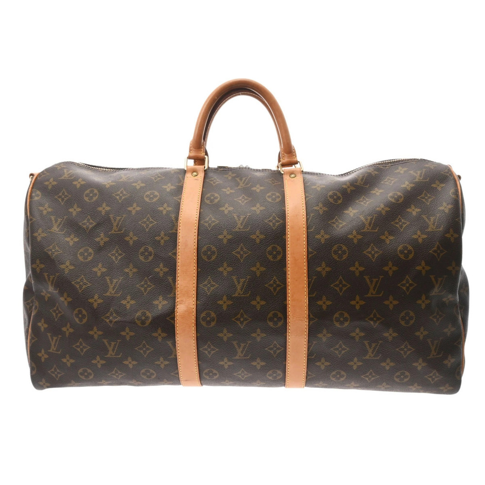 LOUIS VUITTON Monogram Keepall Bandoulire Brown Canvas Boston Bag